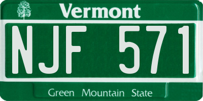VT license plate NJF571