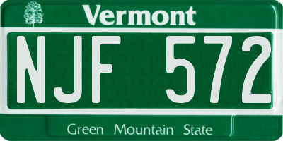 VT license plate NJF572