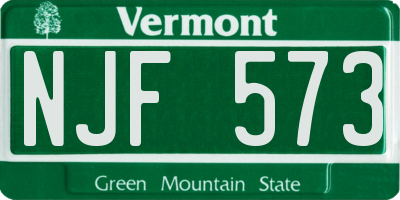 VT license plate NJF573