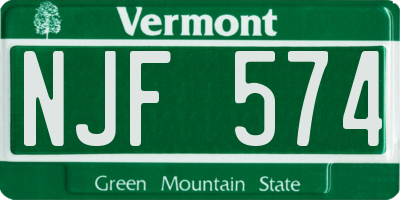 VT license plate NJF574