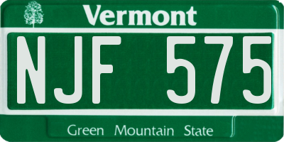 VT license plate NJF575