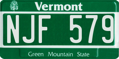 VT license plate NJF579