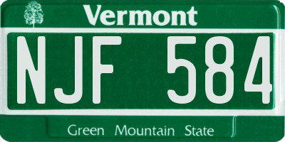 VT license plate NJF584