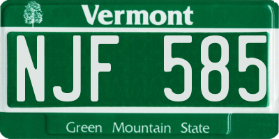 VT license plate NJF585
