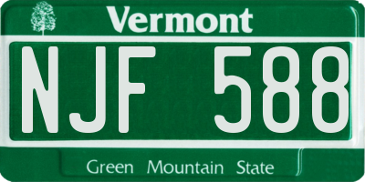 VT license plate NJF588