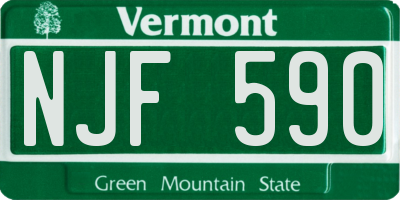 VT license plate NJF590