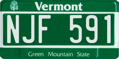 VT license plate NJF591