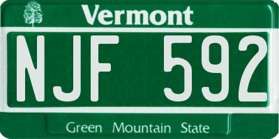 VT license plate NJF592