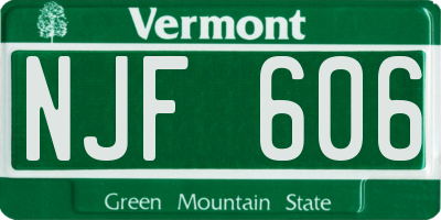 VT license plate NJF606