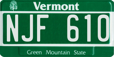 VT license plate NJF610