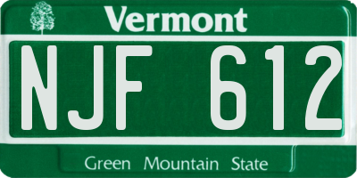 VT license plate NJF612