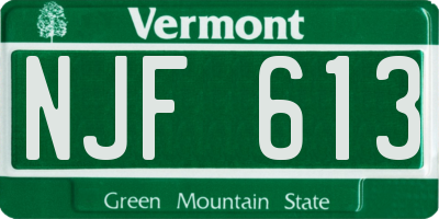 VT license plate NJF613