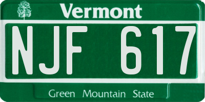 VT license plate NJF617