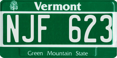 VT license plate NJF623