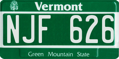 VT license plate NJF626