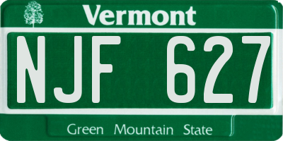 VT license plate NJF627
