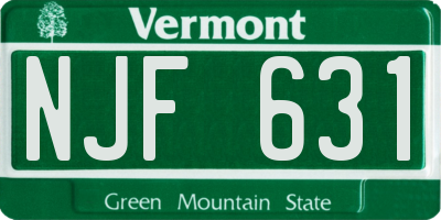 VT license plate NJF631