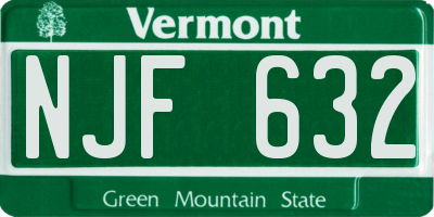 VT license plate NJF632