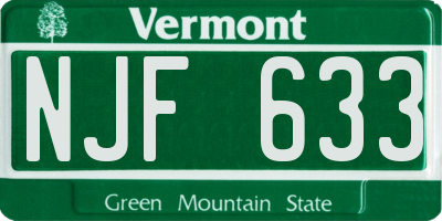 VT license plate NJF633