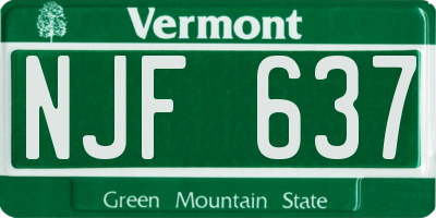 VT license plate NJF637