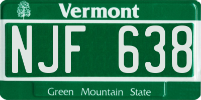 VT license plate NJF638