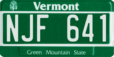 VT license plate NJF641