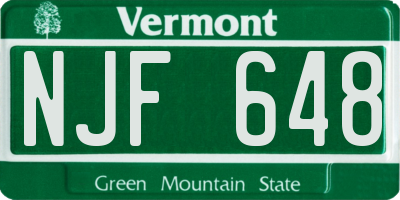 VT license plate NJF648