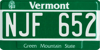 VT license plate NJF652