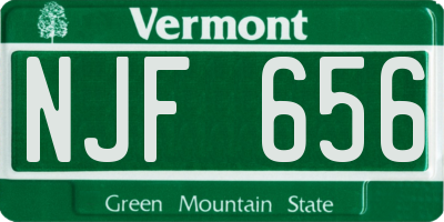 VT license plate NJF656