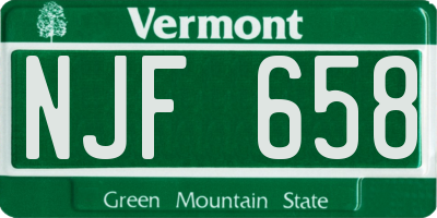 VT license plate NJF658