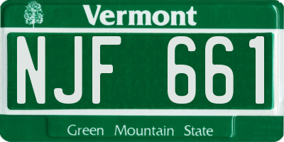 VT license plate NJF661