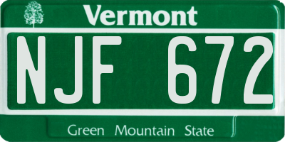 VT license plate NJF672