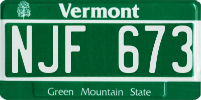 VT license plate NJF673