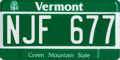 VT license plate NJF677