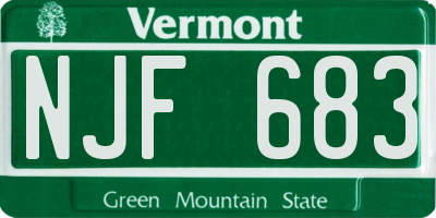 VT license plate NJF683