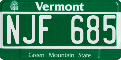 VT license plate NJF685