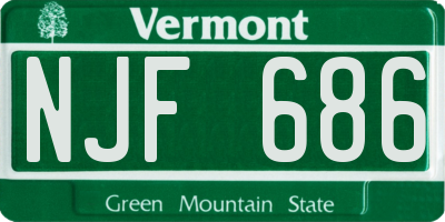 VT license plate NJF686