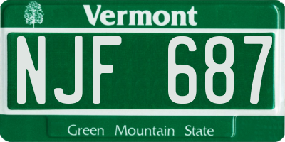 VT license plate NJF687