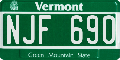 VT license plate NJF690