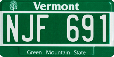 VT license plate NJF691