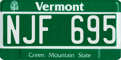 VT license plate NJF695