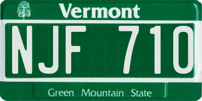 VT license plate NJF710