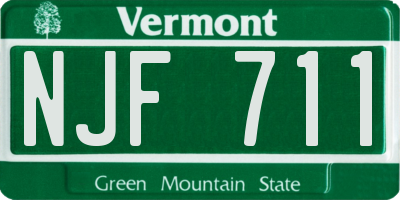 VT license plate NJF711