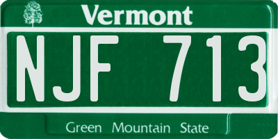 VT license plate NJF713