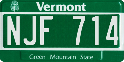 VT license plate NJF714