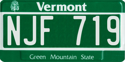 VT license plate NJF719