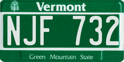 VT license plate NJF732