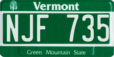 VT license plate NJF735