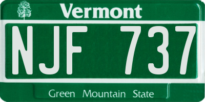 VT license plate NJF737