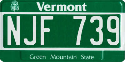 VT license plate NJF739